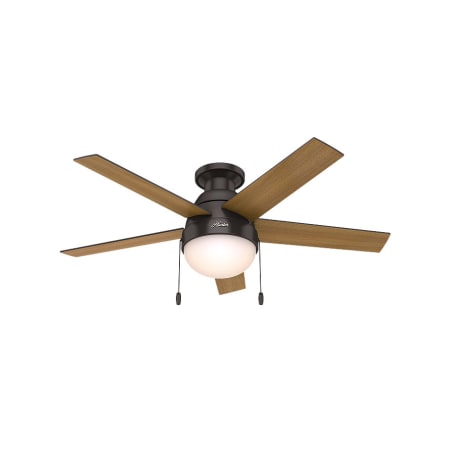 Hunter Anslee 46" 5 Blade Hugger Indoor Ceiling Fan with Reversible Blades and LED Light Kit Premier Bronze