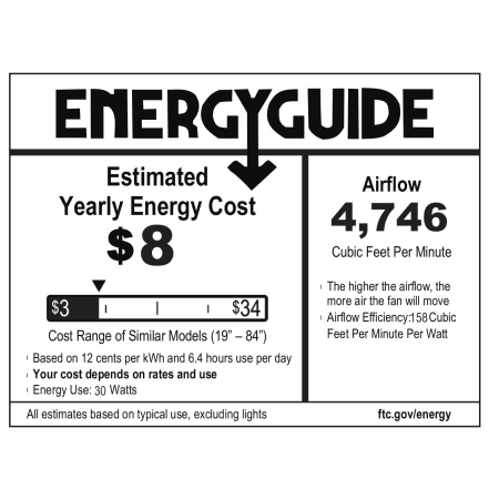 Hunter 59371 Advocate Energy Guide Image
