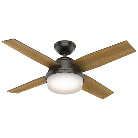Hunter Dempsey 44" 4 Blade Hanging Indoor LED Ceiling Fan with Remote Control Noble Bronze