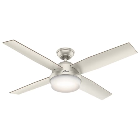 Hunter Dempsey 52" 4 Blade LED Outdoor Ceiling Fan with Light Kit and Remote Control Included Matte Nickel