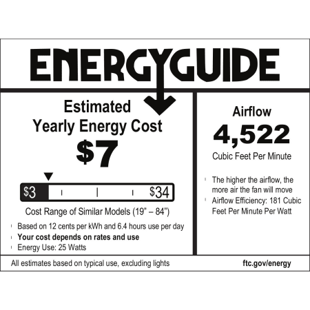 Hunter 59461 Warrant Energy Guide Image