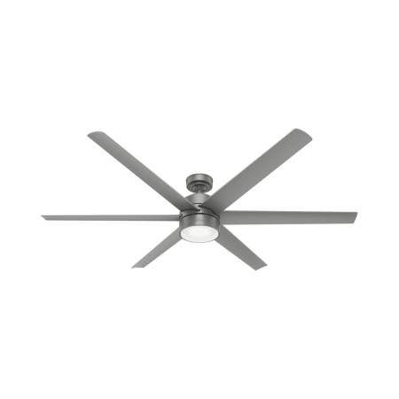Hunter Solaria 72" 6 Blade Indoor / Outdoor LED Ceiling Fan with Wall Control Matte Silver