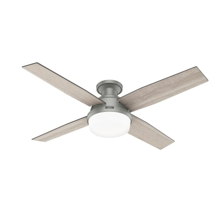 Hunter Dempsey 52" 4 Blade Hugger LED Indoor Ceiling Fan with Remote Control Included Matte Silver