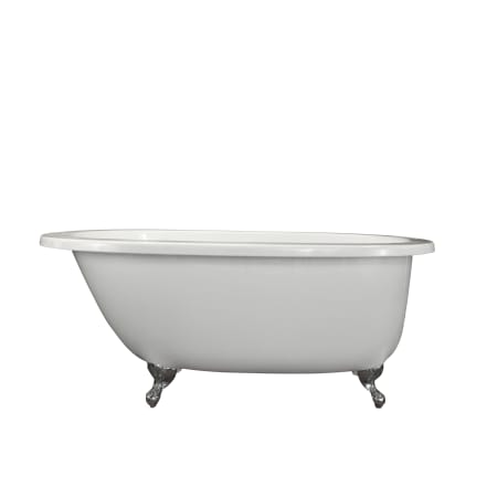 Hydrosystems Annette 65" Free Standing Hydroluxe SS Soaking Tub with Center Drain, Drain Assembly, and Overflow Matte White