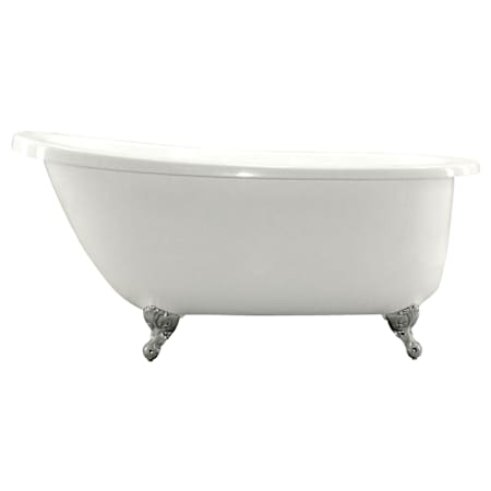Hydrosystems Annette 65" Free Standing Hydroluxe SS Soaking Tub with Center Drain, Drain Assembly, and Overflow Matte White