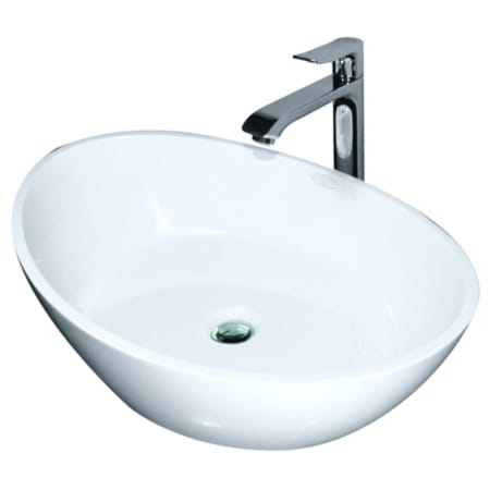 Hydrosystems Arc 22" Oval Stone Composite Vessel Bathroom Sink White