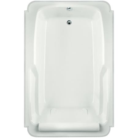 Hydrosystems Atlandia 74" Drop In Acrylic Whirlpool Tub with Reversible Drain, Drain Assembly, and Overflow White