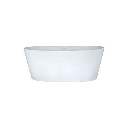 Hydrosystems Biscayne 64" Free Standing Hydroluxe SS Air Tub with Center Drain, Drain Assembly, and Overflow Matte White