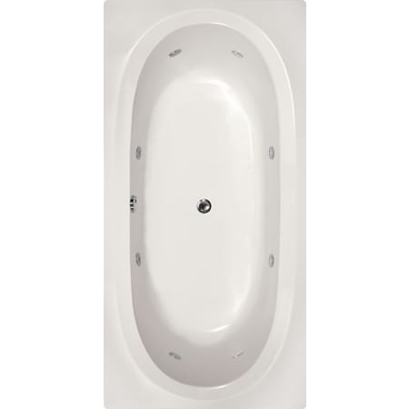 Hydrosystems Caribe 72" Drop In Gel Coat Whirlpool Tub with Center Drain, Drain Assembly, and Overflow White
