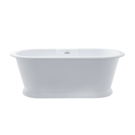 Hydrosystems Chateau 66" Free Standing Hydroluxe SS Air Tub with Center Drain, Drain Assembly, and Overflow Matte White
