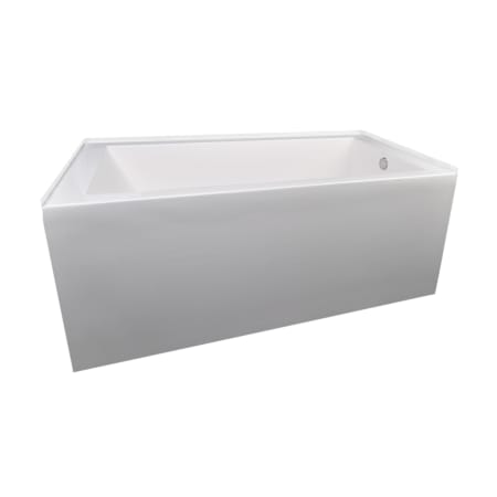 Hydrosystems Citrine 60" Three Wall Alcove Hydroluxe SS Soaking Tub with Right Drain, Drain Assembly, and Overflow Matte White