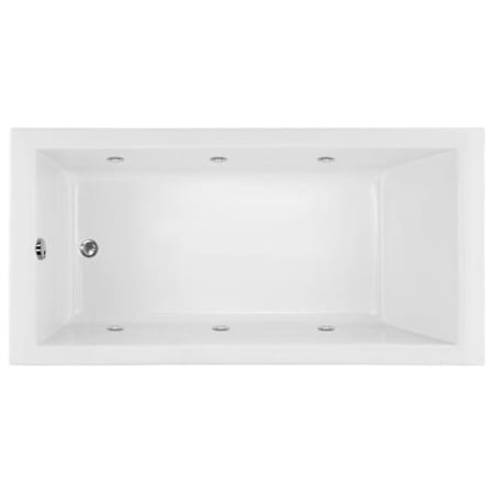 Hydrosystems Coal 60" Drop In Hydroluxe SS Whirlpool Tub with Reversible Drain, Drain Assembly, and Overflow Matte White
