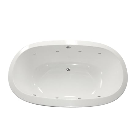 Hydrosystems Corazon 74" Drop In Hydroluxe SS Whirlpool Tub with Center Drain, Drain Assembly, and Overflow Matte White