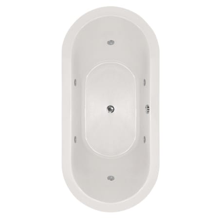 Hydrosystems Elle 72" Drop In Acrylic Whirlpool Tub with Center Drain, Drain Assembly, and Overflow White