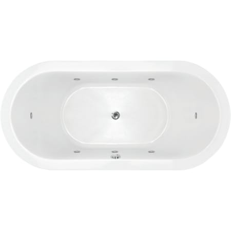 Hydrosystems Emerald 72" Drop In Hydroluxe SS Air / Whirlpool Tub with Center Drain, Drain Assembly, and Overflow Matte White