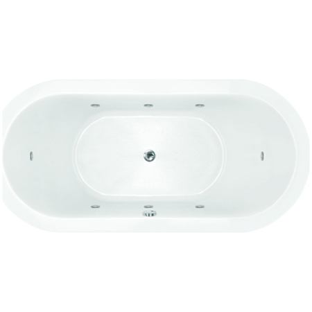 Hydrosystems Emerald 72" Drop In Hydroluxe SS Whirlpool Tub with Center Drain, Drain Assembly, and Overflow Matte White