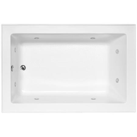Hydrosystems Emma 66" Drop In Acrylic Whirlpool Tub with Reversible Drain, Drain Assembly, and Overflow White