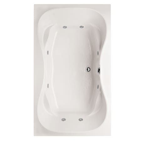 Hydrosystems Evansport 60" Drop In Acrylic Whirlpool Tub with Center Drain, Drain Assembly, and Overflow White