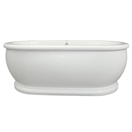 Hydrosystems Domingo 70" Free Standing Acrylic Air Tub with Center Drain, Drain Assembly, and Overflow White