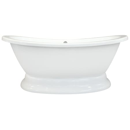 Hydrosystems Mitra 72" Free Standing Hydroluxe SS Air Tub with Center Drain, Drain Assembly, and Overflow Matte White