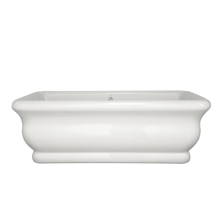 Hydrosystems Michelangelo 70" Free Standing Acrylic Air Tub with Center Drain, Drain Assembly, and Overflow White
