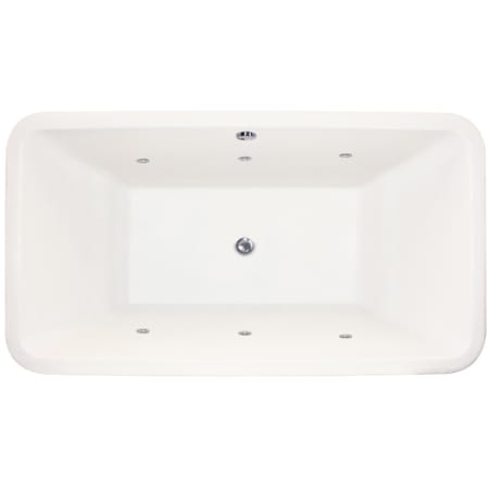 Hydrosystems Natasha 66" Drop In Acrylic Whirlpool Tub with Center Drain, Drain Assembly, and Overflow White