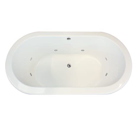 Hydrosystems Palmer 70" Drop In Acrylic Whirlpool Tub with Center Drain, Drain Assembly, and Overflow White