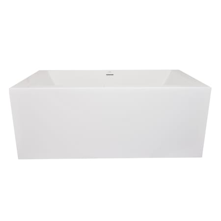 Hydrosystems Slate 60" Free Standing Hydroluxe SS Soaking Tub with Center Drain, Drain Assembly, and Overflow Matte White
