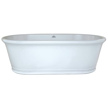 Hydrosystems Tribeca 68" Free Standing Hydroluxe SS Soaking Tub with Center Drain, Drain Assembly, and Overflow Matte White