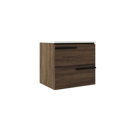 ICO Bath Accent 24" Wide Single Basin Vanity Set with Cabinet, Stone Composite Vanity Sink Top, and Decorative Legs Dark Walnut