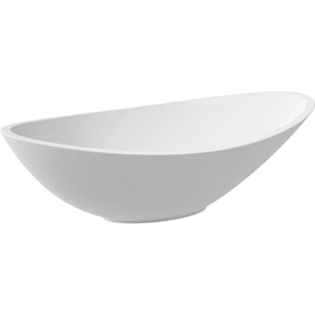 ICO Bath Calma 22-1/4" Oval Cast Marble Composite Vessel Bathroom Sink White
