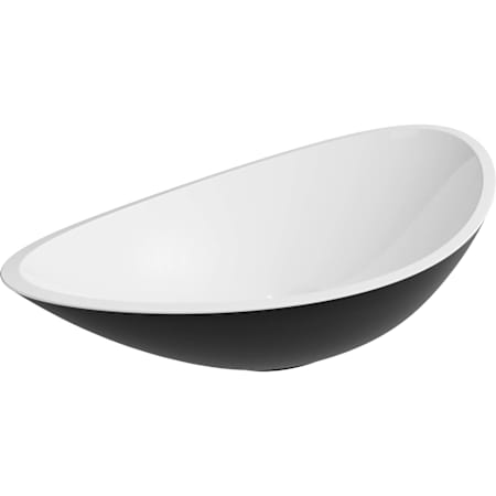 ICO Bath Calma 12-3/4" Specialty Stone Composite Console Bathroom Sink White / Black