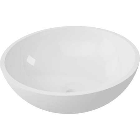 ICO Bath Calma 16-1/2" Circular Cast Marble Composite Vessel Bathroom Sink White