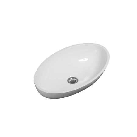 ICO Bath Calma 11-3/4" Oval Cast Marble Composite Vessel Bathroom Sink White