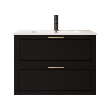 ICO Bath Rhythm 36" Single Wall Mounted Vanity Cabinet - Less Vanity Top Matte Black