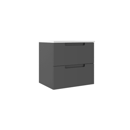 ICO Bath Coda 24" Wide Single Basin Vanity Set with Cabinet, Stone Composite Vanity Sink Top, and Modern Legs Ash Grey