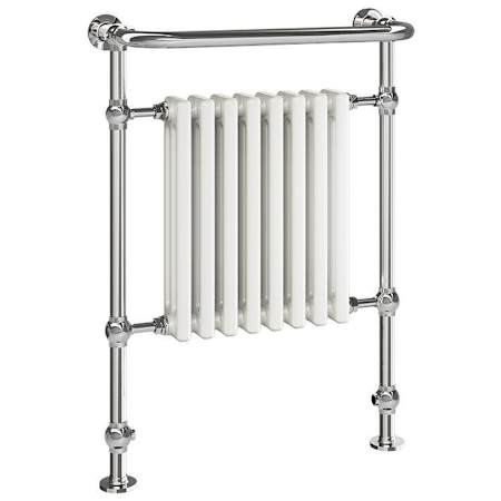 ICO Bath Tuzio Flanders 26-1/2"W x 37"H Electric Plug-In Steel Towel Warmer Chrome