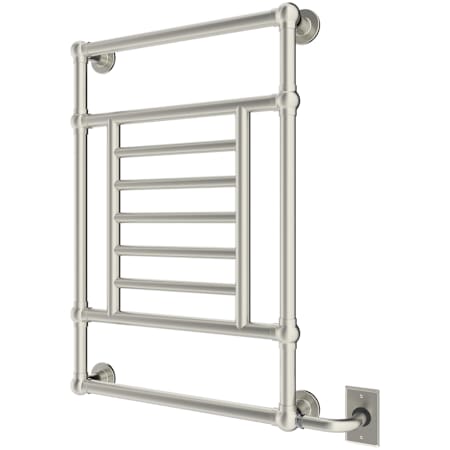 ICO Bath Tuzio Thames 23-1/2"W x 34-1/2"H 120 V Plug-In Brass Towel Warmer Brushed Nickel