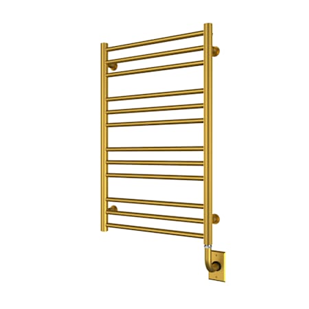 ICO Bath Tuzio Sorano 19-1/2" W x 31" H Hydronic Steel Towel Warmer - Valve Set and Installation Kit Not Included Brushed Gold Dark