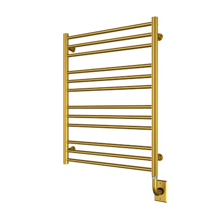 ICO Bath Tuzio Sorano 23-1/2" W x 31" H Hydronic Steel Towel Warmer - Valve Set and Installation Kit Not Included Brushed Gold Dark