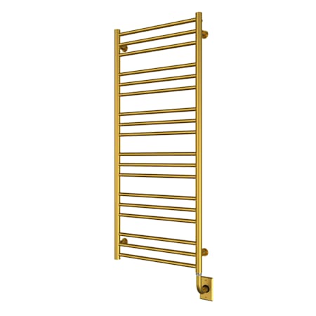 ICO Bath Tuzio Sorano 19-1/2" W x 47-1/2" H Hydronic Steel Towel Warmer - Valve Set and Installation Kit Not Included Brushed Gold Dark