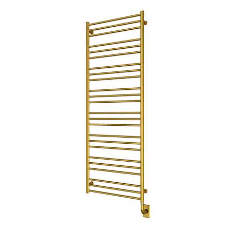 ICO Bath Tuzio Sorano 23-1/2" W x 64" H Hydronic Steel Towel Warmer - Valve Set and Installation Kit Not Included Brushed Gold Dark