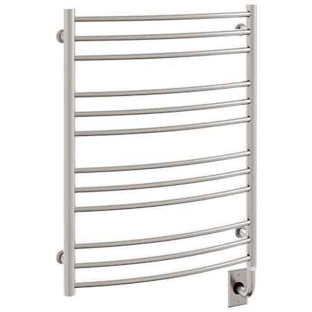 ICO Bath Tuzio Laveno 23-1/2"W x 31"H Hydronic Steel Towel Warmer Brushed Nickel