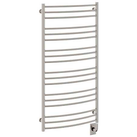 ICO Bath Tuzio Laveno 23-1/2"W x 47-1/2"H Hydronic Steel Towel Warmer Brushed Nickel