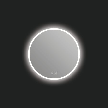 ICO Bath Bennett 24" Diameter Modern Circular Aluminum Frameless Bathroom Wall Mirror with Light N/A