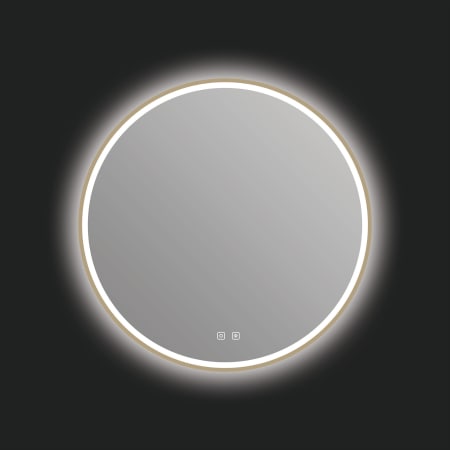 ICO Bath Denver 30" Diameter Modern Circular Aluminum Framed Bathroom Wall Mirror with Light Brushed Bronze