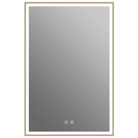 ICO Bath Eden 24" W x 36" H Modern Rectangular Aluminum Framed Bathroom Wall Mirror with Light Brushed Bronze