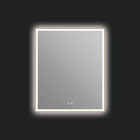 ICO Bath Eden 30" W x 36" H Modern Rectangular Aluminum Framed Bathroom Wall Mirror with Light Brushed Bronze