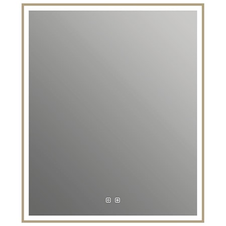 ICO Bath Eden 30" W x 36" H Modern Rectangular Aluminum Framed Bathroom Wall Mirror with Light Brushed Bronze