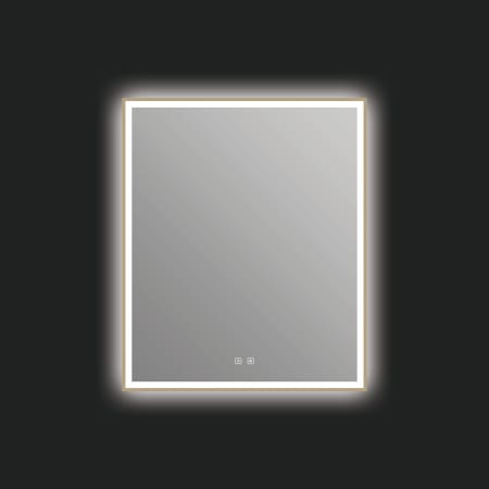 ICO Bath Eden 30" W x 36" H Modern Rectangular Aluminum Framed Bathroom Wall Mirror with Light Brushed Bronze